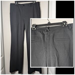Anthropologie texture essentials trouser high rise wide leg black sz 14